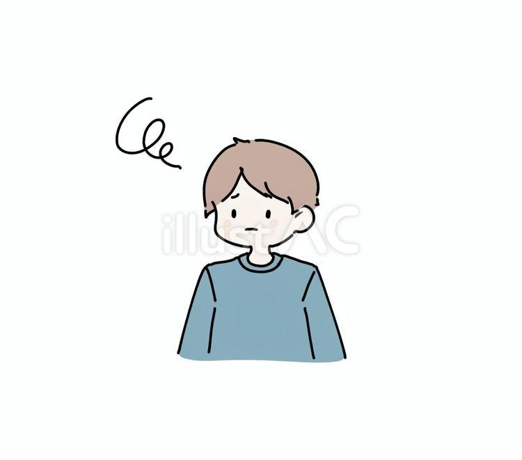 困った表情の男の子 困った,困った表情,困り顔のイラスト素材