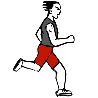 Illustration, zu laufen, marathon, joggen, 