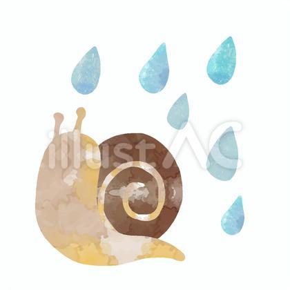 水彩風かたつむりのワンポイントイラスト
