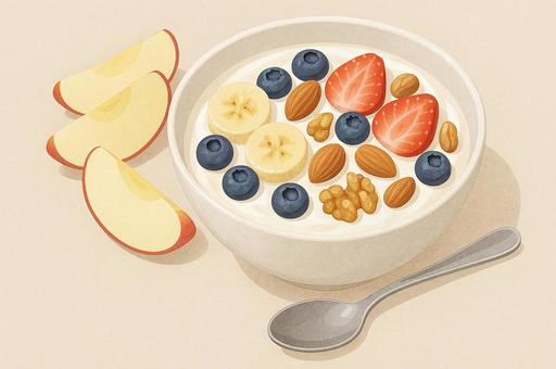 ヨーグルトと果物朝食