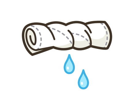 掃除_ぞうきん02 雑巾,布,巾,布巾,水,水滴,掃除用具,掃除道具,道具,用具のイラスト素材