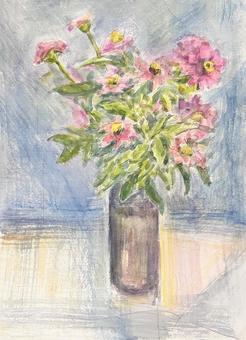 Illustration, watercolor painting, watercolor, flower, 