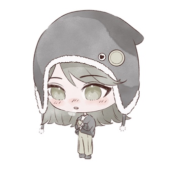 暖かコーデの女の子 ニット帽,手袋,冬,女の子,ミニキャラ,デフォルメ,かわいい,冬コーデ,冬服,キャラクターのイラスト素材