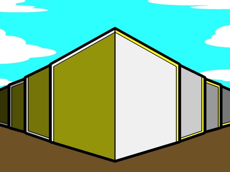 黄色モチーフの防壁 黄色モチーフの防壁 防壁,建築物,堅牢,頑丈,モチーフ,カラー,ゲーム,rpg,空,雲のイラスト素材