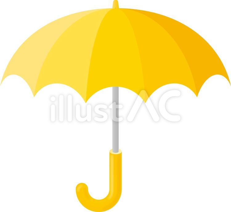 傘　骨が多いタイプ　黄色 傘,雨具,雨のイラスト素材