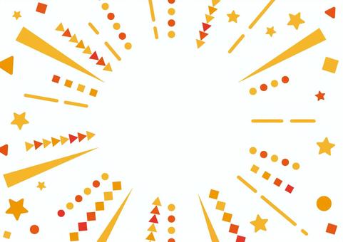 ポップで明るい集中線の背景素材 集中線,効果線,三角形,四角形,円,星,図形,ポップ,背景,透過のイラスト素材
