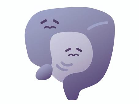 元気がない大腸と小腸のイラスト 大腸,小腸,内蔵,臓器,メディカル,医療,体,健康,元気,丈夫のイラスト素材