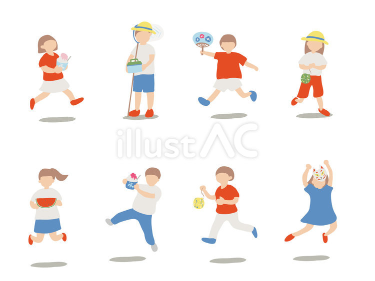 夏のイベントの子どもたち 子ども,夏,男の子のイラスト素材