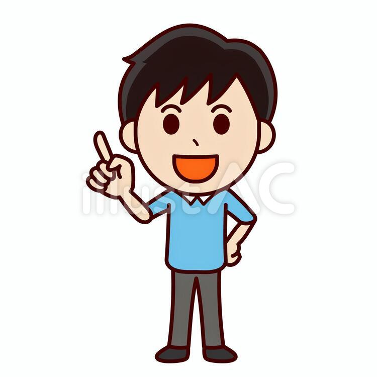 指をさす男の子 男性,指さし,指さすのイラスト素材