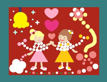 パーティー パーティー,女の子,楽しい,マル,踊る,happyのイラスト素材