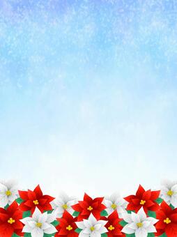 冬、ポインセチアのフレーム、背景31 ポインセチア,花,冬,クリスマス,フレーム,背景,水彩,手描き,キラキラ,壁紙のイラスト素材