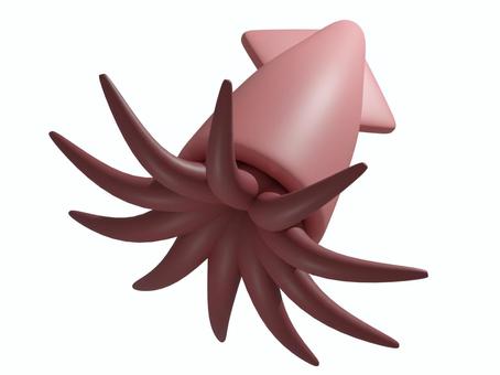 3DCG deformed squid, , JPG and PNG