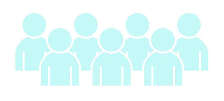 人物（集合） 集合,人,人物,整列,並ぶ,７人,イメージ,上半身,シンプル,アイコンのイラスト素材