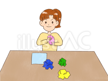 感覚遊びをする女の子 文字なし
