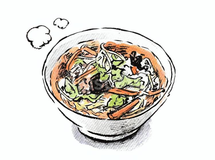 横浜名物　サンマーメン サンマーメン,食べ物,麺類のイラスト素材