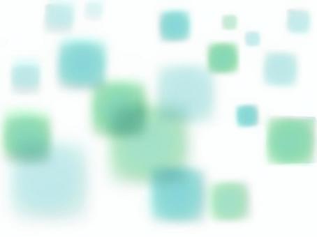 グリーンの正方形と白背景 グリーン,白,正方形,水色,ぼかし,シンプル,柔らかい,重なり,大小,壁紙のイラスト素材