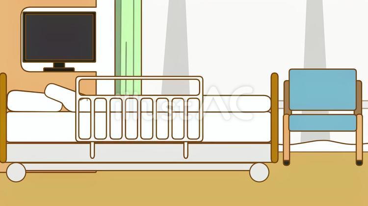 病室 病院,病室,ベッドのイラスト素材