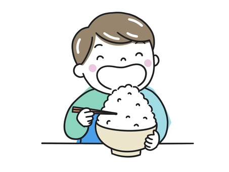 食欲旺盛で白米を食べる男の子 食欲,食欲増進,食欲の秋,食べる,男の子,食事,食欲旺盛,ご飯,白米,お米のイラスト素材