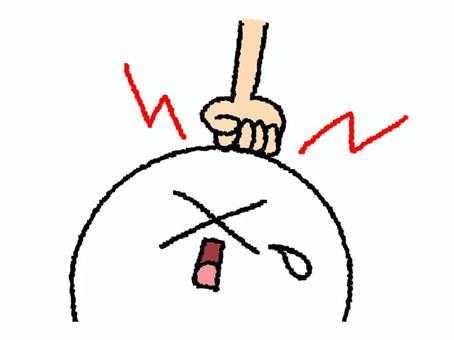 げんこつ シルエット,げんこつ,涙,痛い,お知らせ用,宣伝用,pop調,手描き,挿絵,ワンポイントのイラスト素材