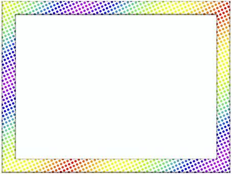 水玉のフレ−ム　虹色 水玉,ドット,柄,パターン,模様,フレ−ム,ポストカード,メッセージカード,グラデーション,虹色のイラスト素材