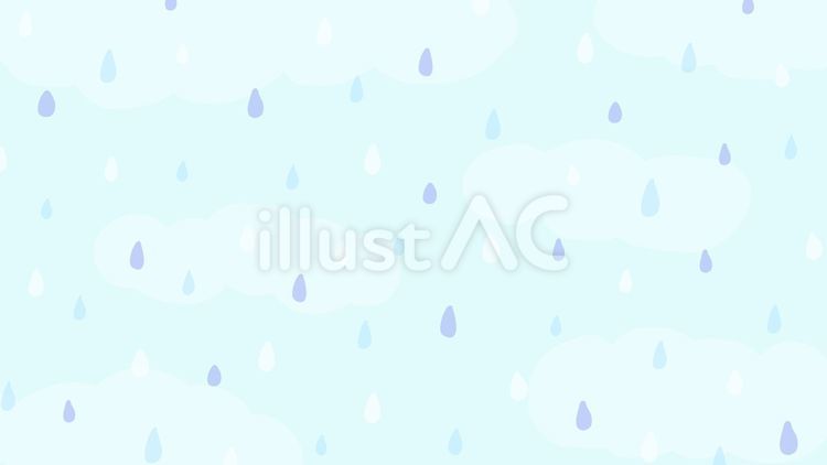 雨空と雲 かわいい,ブルー,梅雨のイラスト素材
