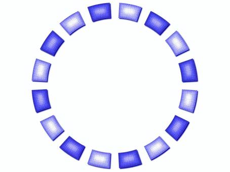 三崩し模様のフレ−ム　円　青 三崩し模様,フレ−ム,ポストカード,メッセージカード,飾り枠,あしらい,背景なし,柄,パターン,和風のイラスト素材