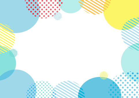 夏のフレーム、ブルーの水玉の背景 夏のフレーム、ブルーの水玉の背景 夏,背景,フレーム,幾何学,枠,飾り枠,幾何学模様,ポップ,かわいい,おしゃれのイラスト素材