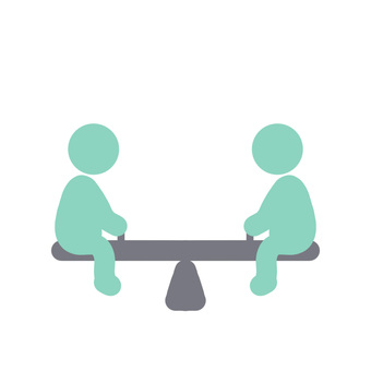 シーソー　平等 シーソー,平等,遊具,シーソーの法則,人間関係,人権デー,バランスのイラスト素材