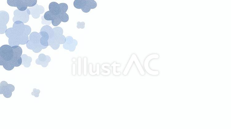 シックな青の花のあしらい 背景,フレーム,花のイラスト素材
