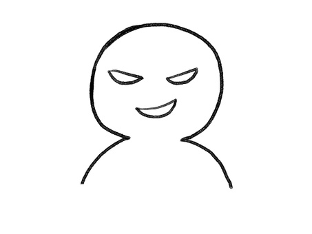 悪い人線画 悪い人線画 棒人間,悪人,犯罪者,加害者,人物,手描き,落書き,表情,黒,シンプルのイラスト素材