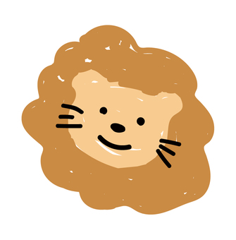 子どもが描いたライオンの絵 お絵かき,動物,絵,落書き,描く,クレヨン,ライオン,かわいい,イラストのイラスト素材