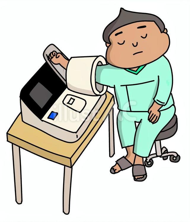 血圧を測る男性 健康診断,男性,測定のイラスト素材
