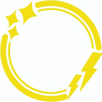 アイコンリング 稲妻 黄色 アイコンリング,飾り枠,黄色,稲妻,シンプルのイラスト素材