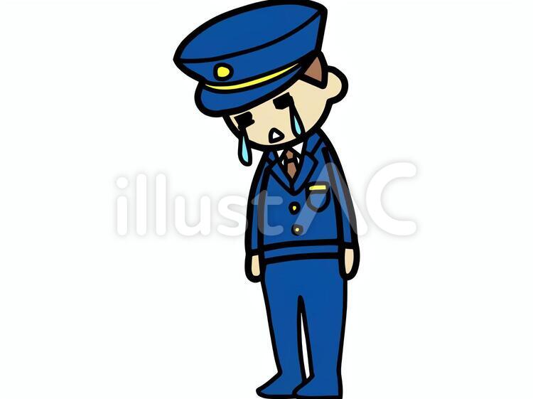 泣く警察官 泣く警察官 警察官,泣く,悲しいのイラスト素材