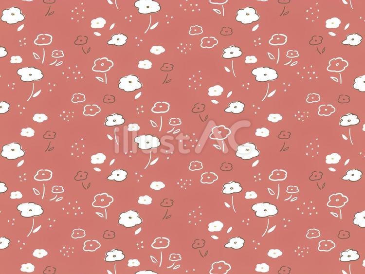 北欧風のレトロな花柄背景 北欧柄,背景,花柄のイラスト素材