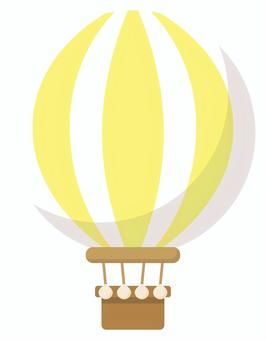 黄色い気球 気球,乗り物,シンプル,おしゃれ,かわいい,挿し絵,イラスト,素材のイラスト素材