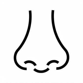 鼻のシンプルアイコン 鼻,顔,パーツ,アイコン,線画,モノクロ,シンプル,記号,医療,美容のイラスト素材