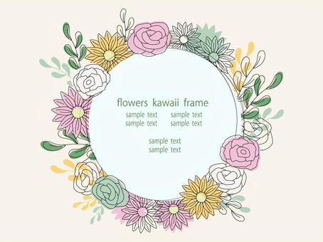 北欧風かわいい花のシンプルフレーム