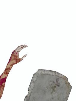 ゾンビ ゾンビ,墓地,十字架,墓石,古い,装飾,デザイン,イラスト,ハロウィン,怖いのイラスト素材