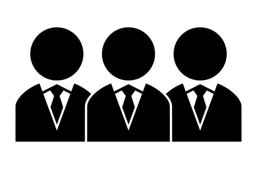 ネクタイの人物 スーツ,人物,ビジネスマン,会社員,ビジネス,ネクタイ,アイコン,三人,複数,人々のイラスト素材