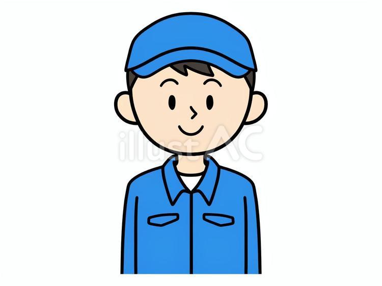 青い作業服を着た男性 作業員,作業着,作業服のイラスト素材