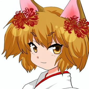 キツネ耳の女の子 アイコン,sns,少女,女の子,狐,キツネ耳,ケモノ,ケモミミ,巫女,和服のイラスト素材