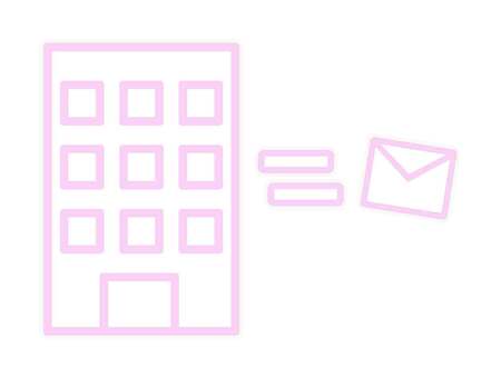 企業からのメール 企業,会社,ビル,メール,線画,マーク,送信,返信,連絡,やりとりのイラスト素材