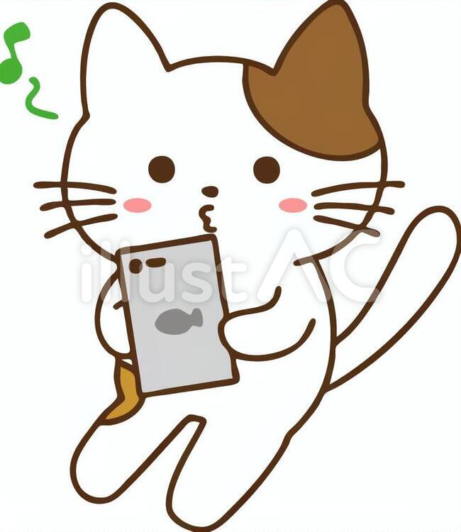 猫19（スマホ） 三毛猫,猫,かわいいのイラスト素材