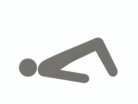 ヒップブリッジ筋トレで背筋を鍛える人（灰 人,人物,全身,ピクトグラム,四つん這い,筋トレ,ヒップブリッジ,ヒップアップ,トレーニング,筋力のイラスト素材