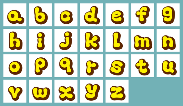 やわ文字 立体　アルファベット小文字 文字,オリジナル,やわらかい,ぐにゃぐにゃ,立体,立体影,影,フチ文字,太字,書体のイラスト素材