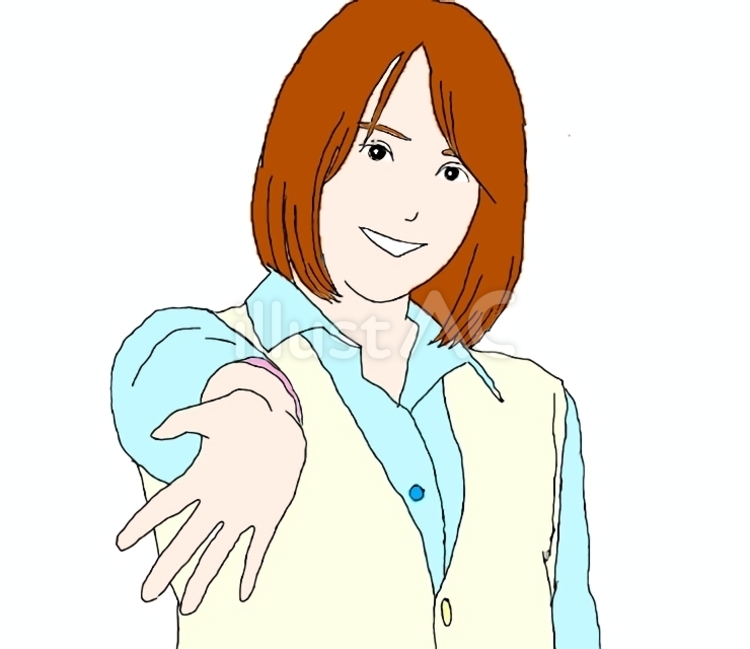 手を差し出すキレイなお姉さん 女子,かわいい,清楚のイラスト素材
