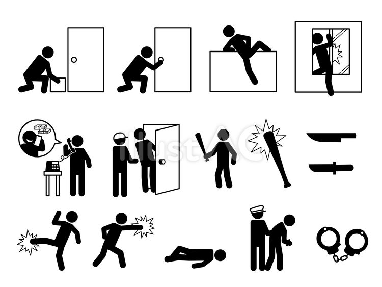 逮捕関係の人のピクトグラム 人,ピクトグラム,犯罪のイラスト素材