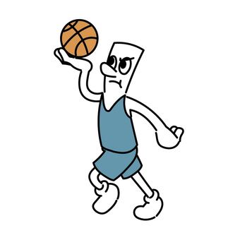 バスケでレイアップに行く棒人間 棒人間,キャラクター,バスケ,レイアップ,得点,攻撃,オフェンス,バスケットボール,ユニフォーム,スポーツのイラスト素材