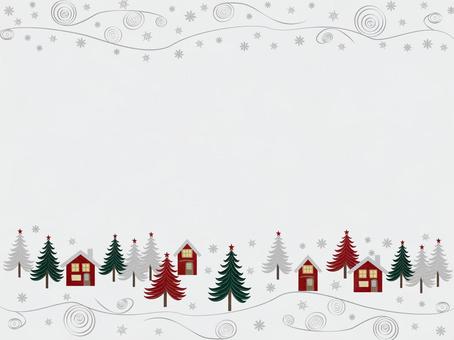 クリスマスのイメージ８銀 クリスマス,冬,雪,もみの木,きれい,おしゃれ,柔らかい,フレーム,背景,壁紙のイラスト素材